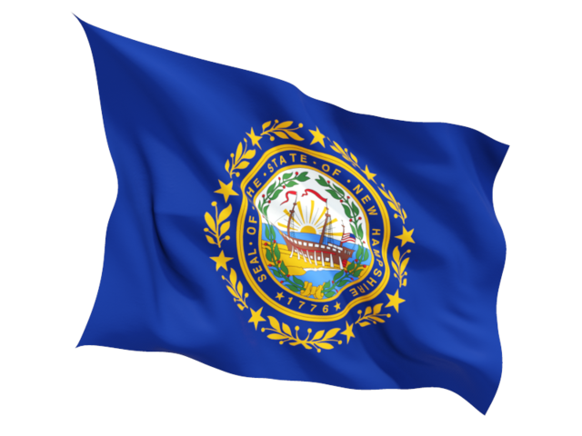 Fluttering flag. Download flag icon of New Hampshire