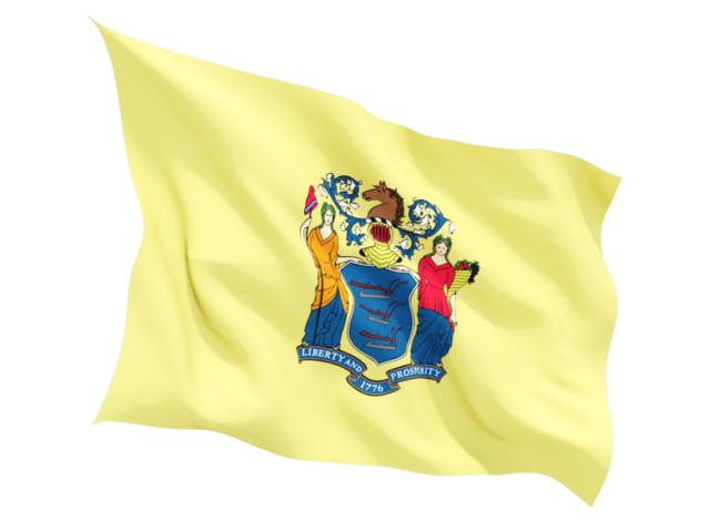 Fluttering flag. Download flag icon of New Jersey