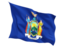 Flag of state of New York. Fluttering flag. Download icon