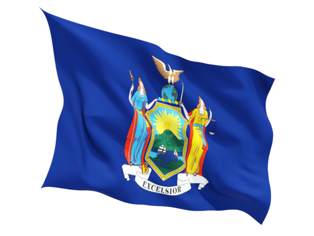 Fluttering flag. Download flag icon of New York