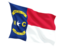 Flag of state of North Carolina. Fluttering flag. Download icon