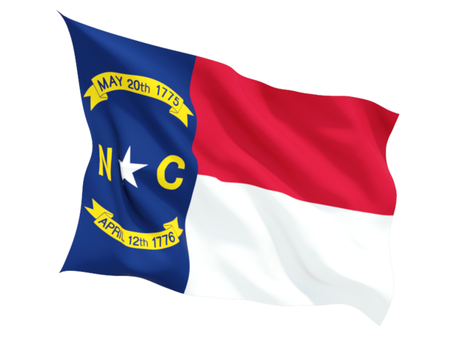 Fluttering flag. Download flag icon of North Carolina