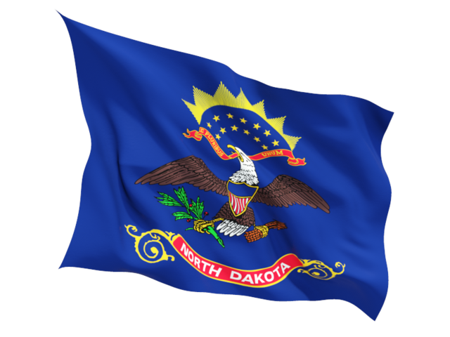 Fluttering flag. Download flag icon of North Dakota