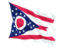 Flag of state of Ohio. Fluttering flag. Download icon