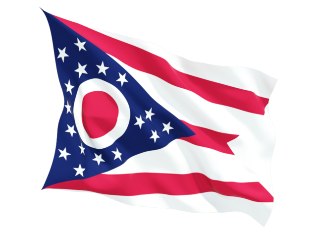 Fluttering flag. Download flag icon of Ohio