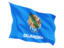 Flag of state of Oklahoma. Fluttering flag. Download icon