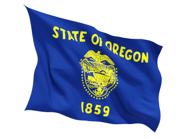 Fluttering flag. Download flag icon of Oregon