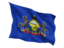Flag of state of Pennsylvania. Fluttering flag. Download icon
