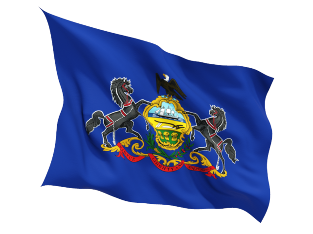 Fluttering flag. Download flag icon of Pennsylvania