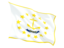 Flag of state of Rhode Island. Fluttering flag. Download icon