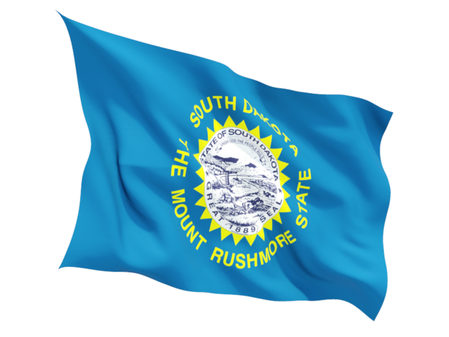 Fluttering flag. Download flag icon of South Dakota