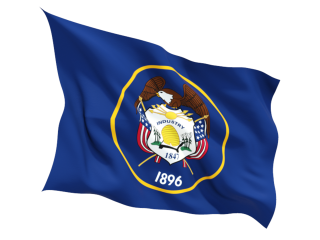 Fluttering flag. Download flag icon of Utah