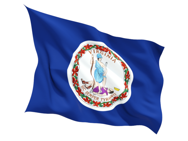 Fluttering flag. Download flag icon of Virginia