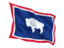 Flag of state of Wyoming. Fluttering flag. Download icon