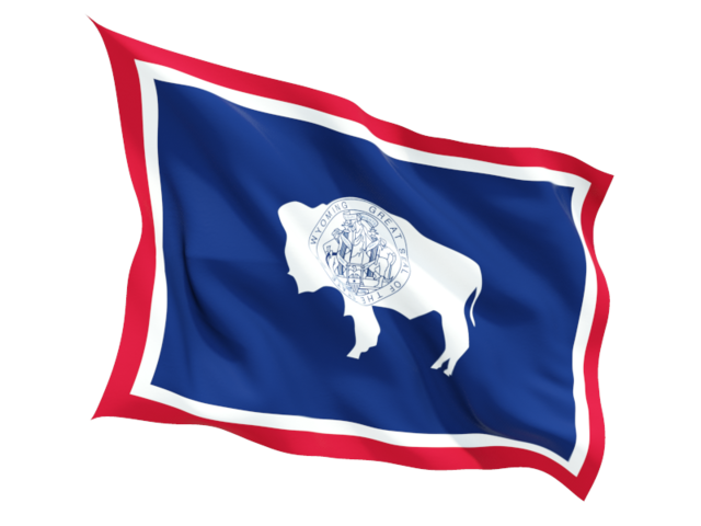 Fluttering flag. Download flag icon of Wyoming
