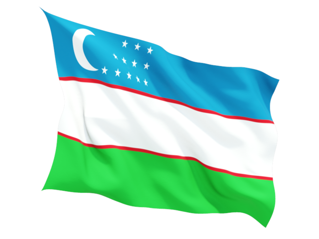 Fluttering flag. Download flag icon of Uzbekistan at PNG format