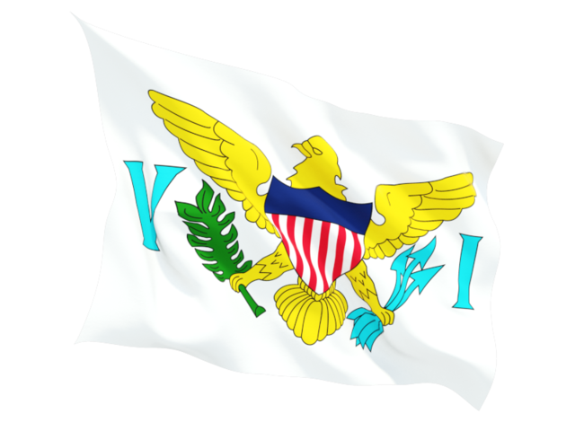 Fluttering flag. Download flag icon of Virgin Islands of the United States at PNG format