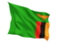 Zambia. Fluttering flag. Download icon.