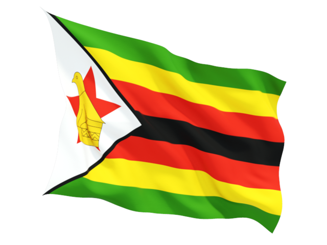 Развевающийся флаг. Скачать флаг. Зимбабве