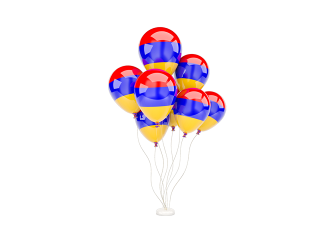 Flying balloons. Download flag icon of Armenia at PNG format