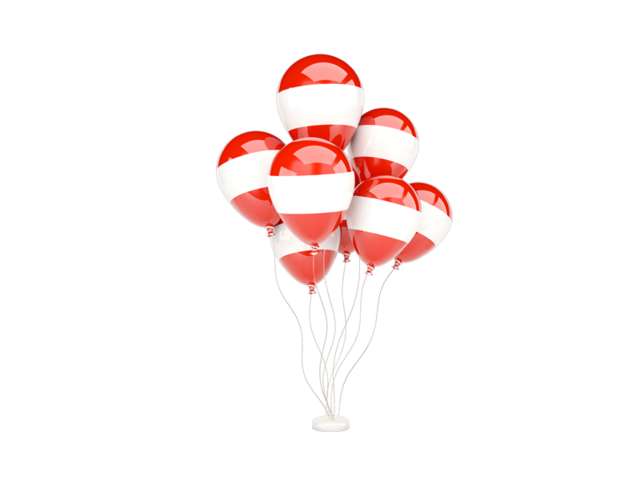 Flying balloons. Download flag icon of Austria at PNG format