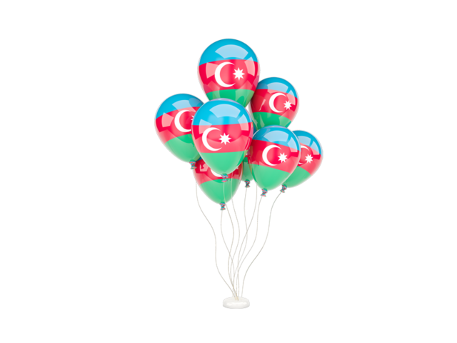 Flying balloons. Download flag icon of Azerbaijan at PNG format