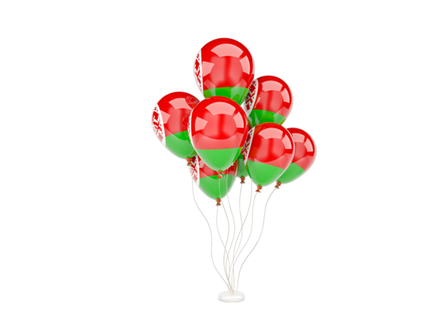 Flying balloons. Download flag icon of Belarus at PNG format