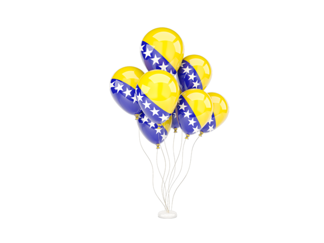 Flying balloons. Download flag icon of Bosnia and Herzegovina at PNG format