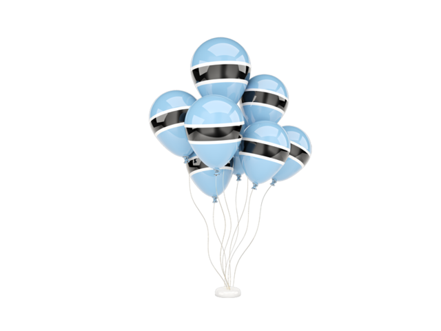 Flying balloons. Download flag icon of Botswana at PNG format