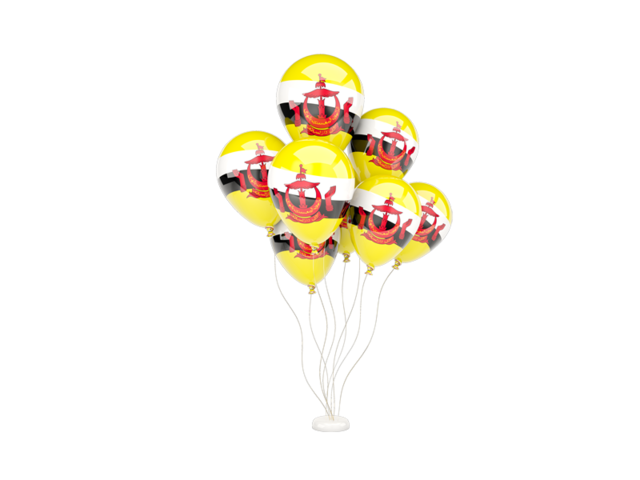 Flying balloons. Download flag icon of Brunei at PNG format