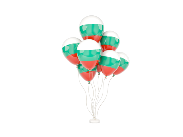 Flying balloons. Download flag icon of Bulgaria at PNG format