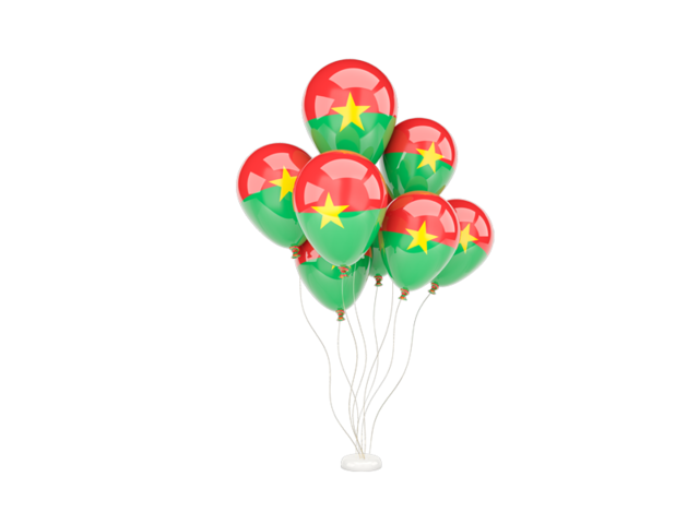 Flying balloons. Download flag icon of Burkina Faso at PNG format