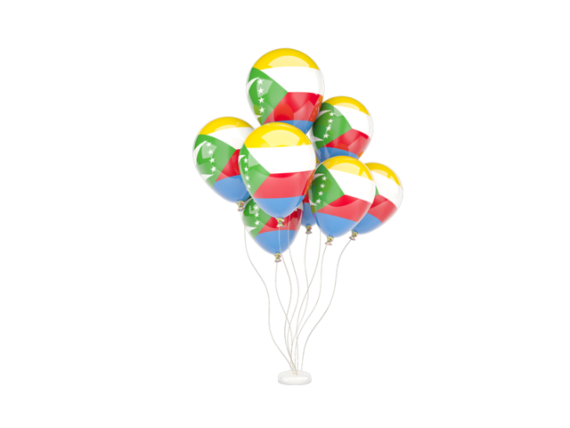 Flying balloons. Download flag icon of Comoros at PNG format