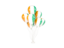Cote d'Ivoire. Flying balloons. Download icon.