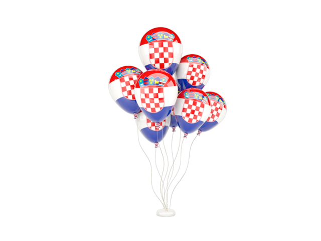 Flying balloons. Download flag icon of Croatia at PNG format