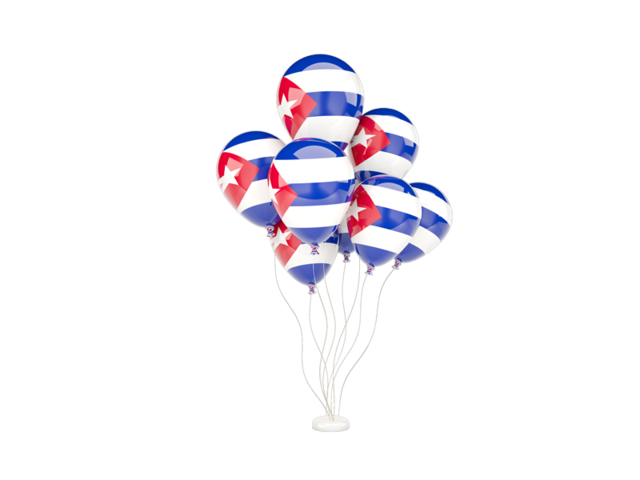 Flying balloons. Download flag icon of Cuba at PNG format