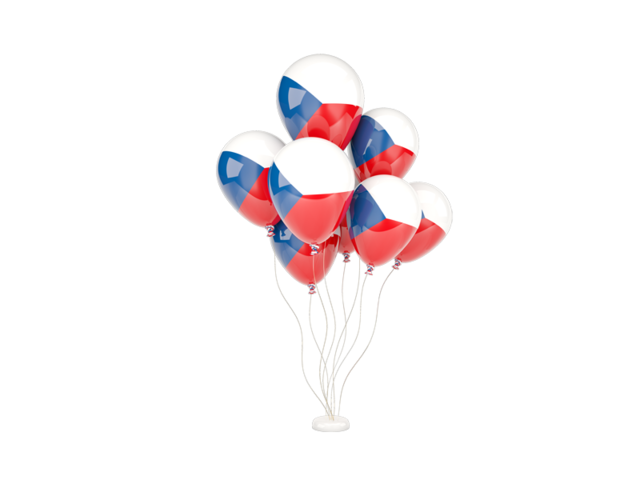 Flying balloons. Download flag icon of Czech Republic at PNG format