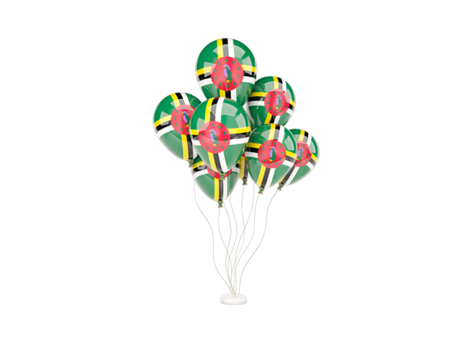 Flying balloons. Download flag icon of Dominica at PNG format