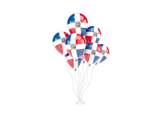 Flying balloons. Download flag icon of Dominican Republic at PNG format