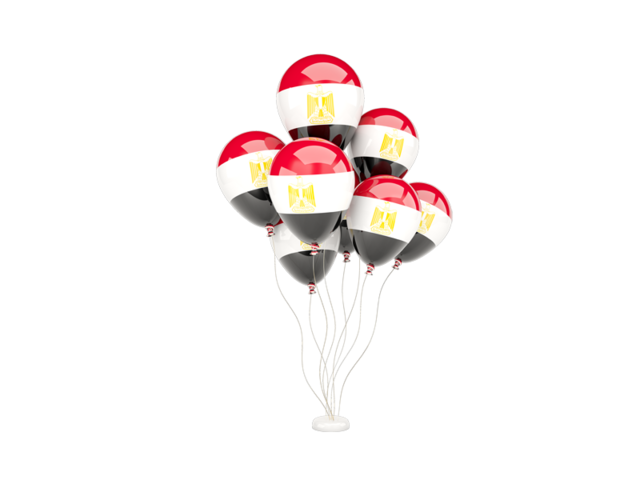 Flying balloons. Download flag icon of Egypt at PNG format