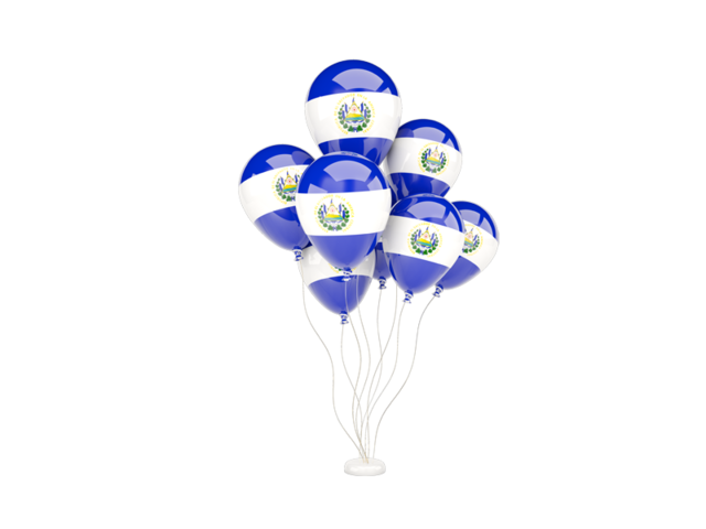 Flying balloons. Download flag icon of El Salvador at PNG format
