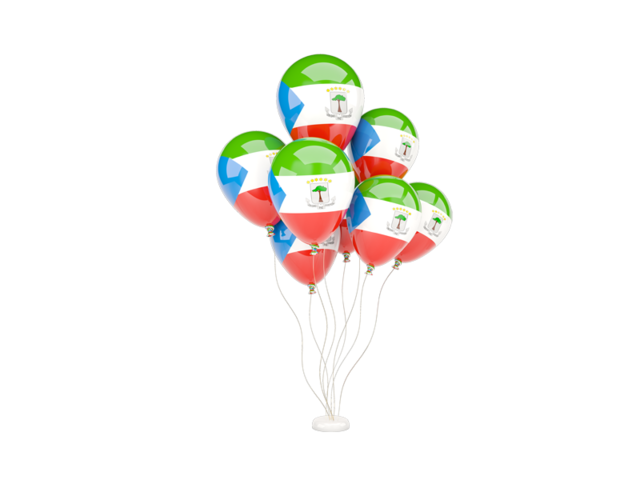 Flying balloons. Download flag icon of Equatorial Guinea at PNG format