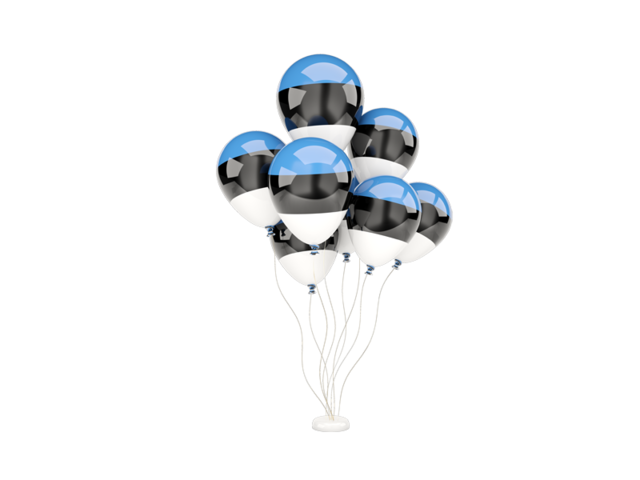 Flying balloons. Download flag icon of Estonia at PNG format