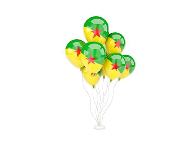 Flying balloons. Download flag icon of French Guiana at PNG format