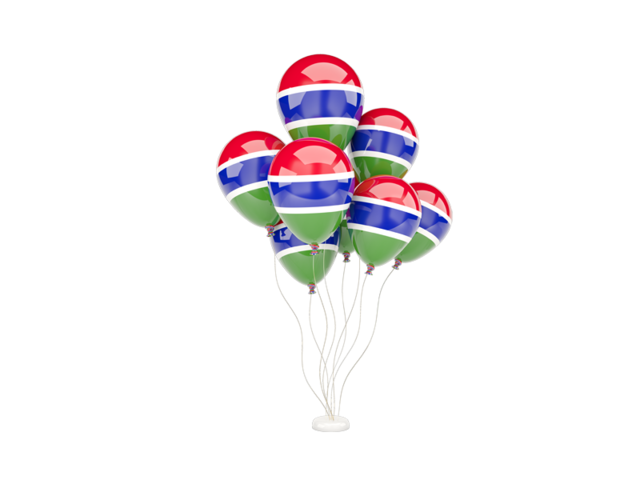 Flying balloons. Download flag icon of Gambia at PNG format