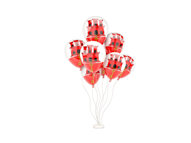 Flying balloons. Download flag icon of Gibraltar at PNG format