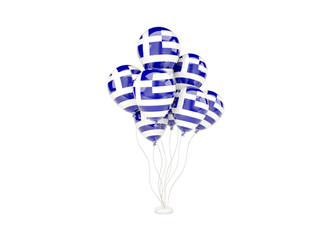 Flying balloons. Download flag icon of Greece at PNG format