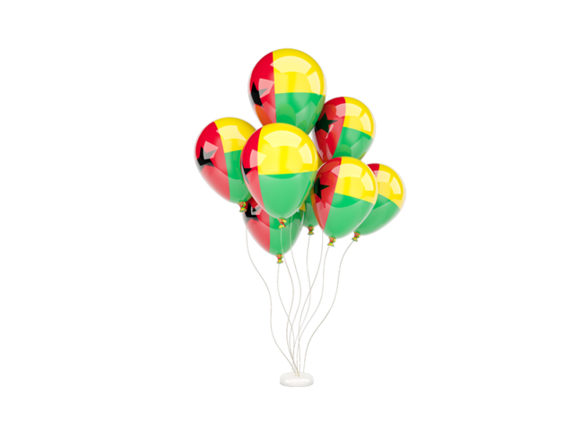 Flying balloons. Download flag icon of Guinea-Bissau at PNG format