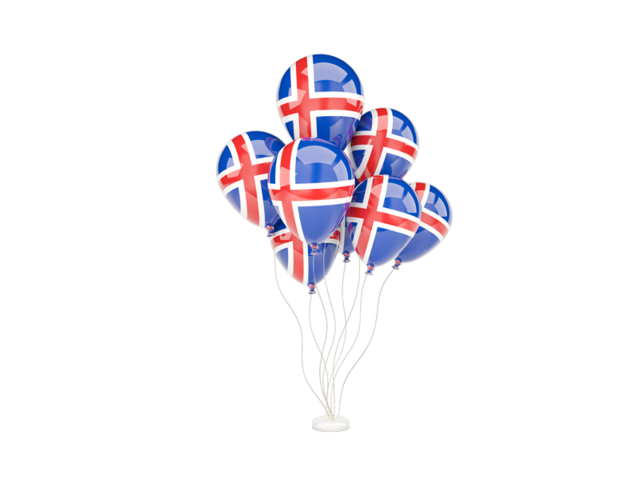 Flying balloons. Download flag icon of Iceland at PNG format