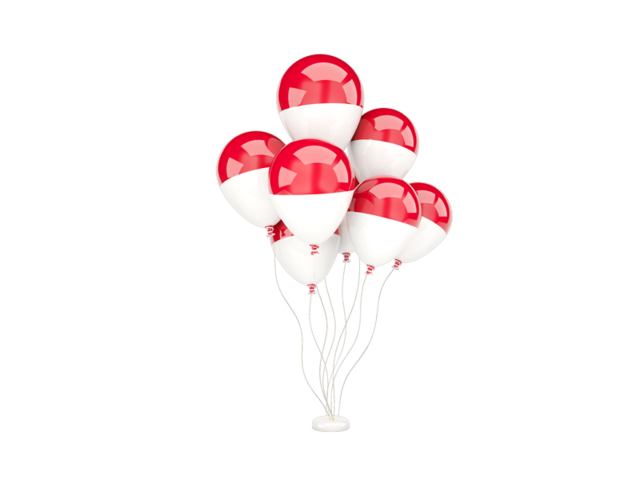 Flying balloons. Download flag icon of Indonesia at PNG format